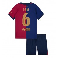 Camiseta Barcelona Paez Gavi #6 Primera Equipación Replica 2024-25 para niños mangas cortas (+ Pantalones cortos)